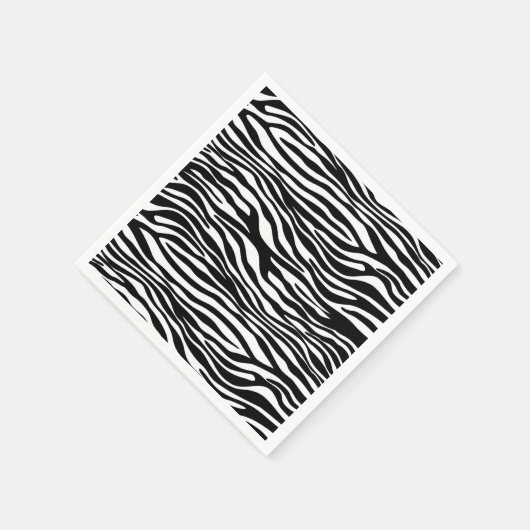 Zebra Print, Zebrastreifen, schwarz und weiß Serviette (Ecke)