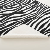 Zebra Print, Zebrastreifen, schwarz und weiß Sherpadecke (3/4)