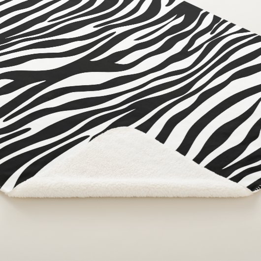 Zebra Print, Zebrastreifen, schwarz und weiß Sherpadecke (3/4)