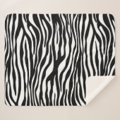 Zebra Print, Zebrastreifen, schwarz und weiß Sherpadecke (Vorderseite (Horizontal))