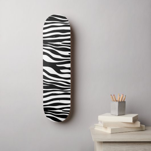 Zebra Print, Zebrastreifen, schwarz und weiß Skateboard (Wandkunst)