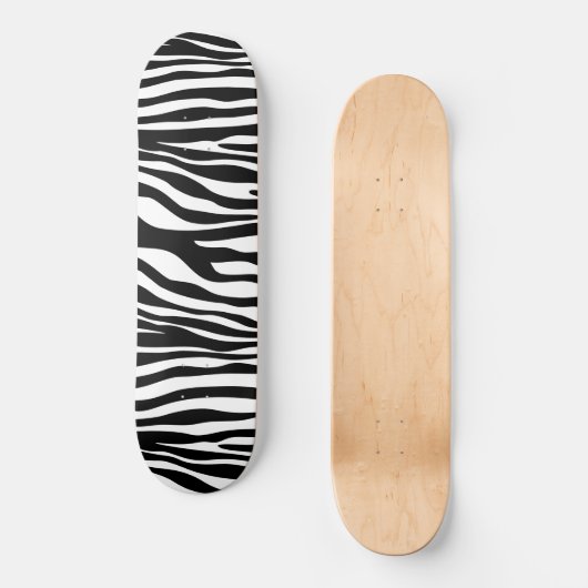Zebra Print, Zebrastreifen, schwarz und weiß Skateboard (Vorderseite)