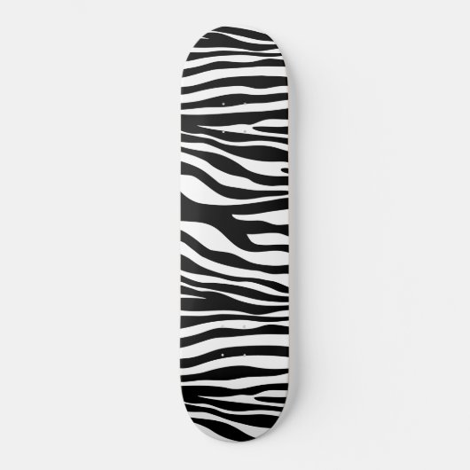 Zebra Print, Zebrastreifen, schwarz und weiß Skateboard (Vorderseite)