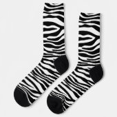 Zebra Print, Zebrastreifen, schwarz und weiß Socken (Linkes Detail)
