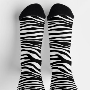 Zebra Print, Zebrastreifen, schwarz und weiß Socken