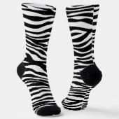 Zebra Print, Zebrastreifen, schwarz und weiß Socken (Gewinkelt)