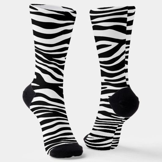 Zebra Print, Zebrastreifen, schwarz und weiß Socken (Gewinkelt)