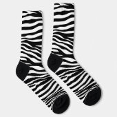 Zebra Print, Zebrastreifen, schwarz und weiß Socken (Rechts)