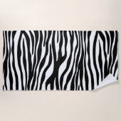 Zebra Print, Zebrastreifen, schwarz und weiß Strandtuch (Vorderseite)