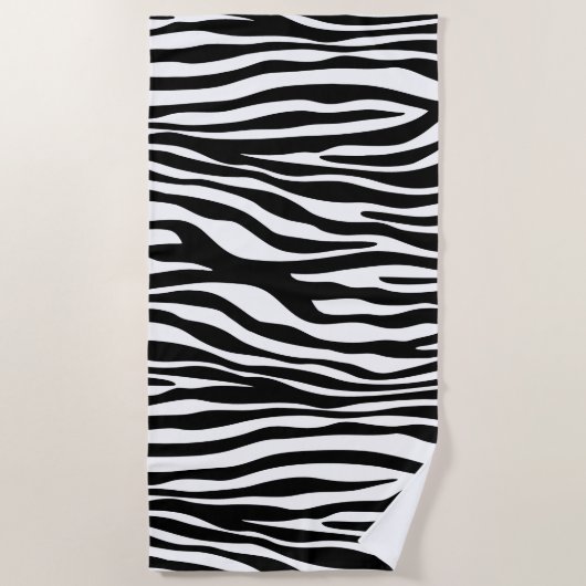 Zebra Print, Zebrastreifen, schwarz und weiß Strandtuch (Vorderseite)