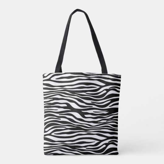 Zebra Print, Zebrastreifen, schwarz und weiß Tasche (Rückseite)