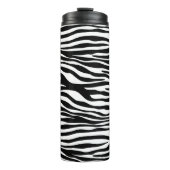 Zebra Print, Zebrastreifen, schwarz und weiß Thermosbecher (Vorderseite)