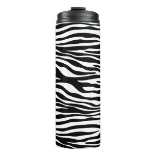 Zebra Print, Zebrastreifen, schwarz und weiß Thermosbecher