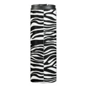 Zebra Print, Zebrastreifen, schwarz und weiß Thermosbecher (Rückseite)