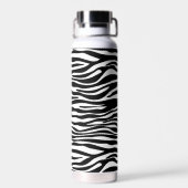 Zebra Print, Zebrastreifen, schwarz und weiß Trinkflasche (Rückseite)