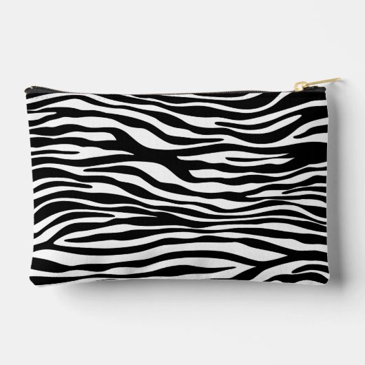 Zebra Print, Zebrastreifen, schwarz und weiß Zubehörtasche (Rückseite)