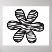 Zebra Print, Zebrastreifen, Tierdruck, Blume Poster (Vorne)