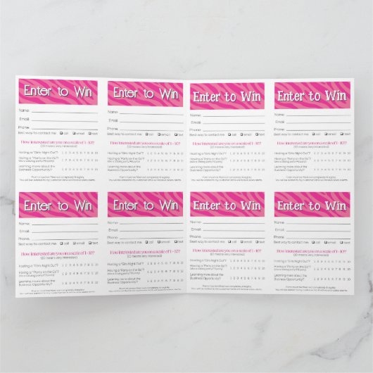 Zebra Printable Vendor Slips – Editable Download Karte (Innenseite)