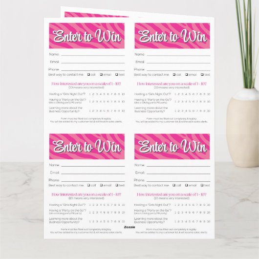 Zebra Printable Vendor Slips – Editable Download Karte (Rückseite)