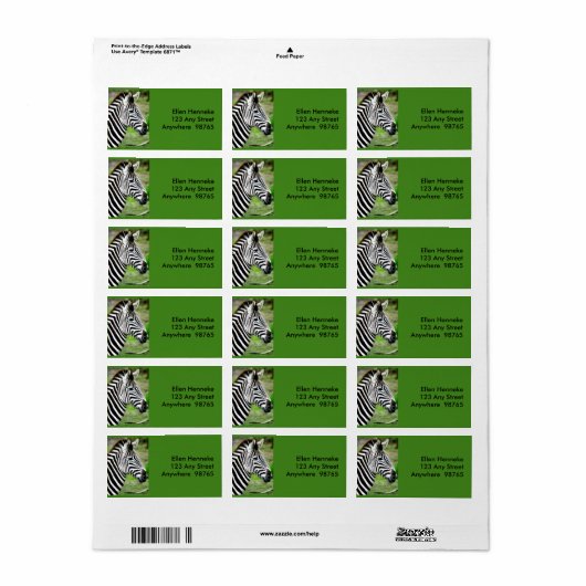 Zebra-Profil Adressaufkleber (Vorne)