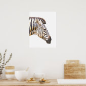 Zebra-Profil Dschungeltierportrait Poster (Küche)