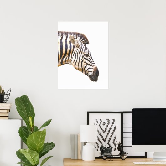 Zebra-Profil Dschungeltierportrait Poster (Heimbüro)