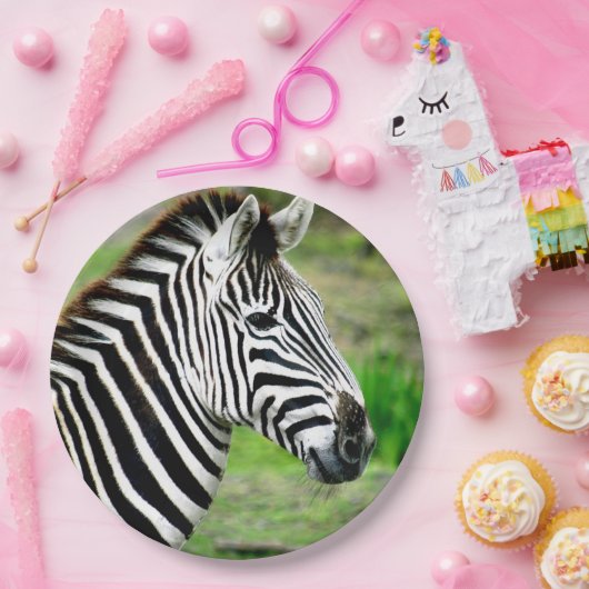 Zebra-Profil Pappteller (Party)