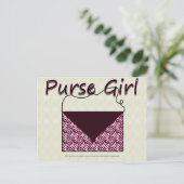 Zebra Purse Girl Postcard Postkarte (Stehend Vorderseite)