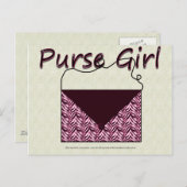 Zebra Purse Girl Postcard Postkarte (Vorne/Hinten)