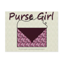 Zebra Purse Girl Postcard