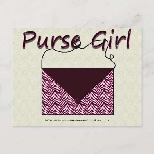 Zebra Purse Girl Postcard Postkarte (Vorderseite)