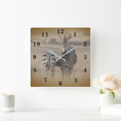 Zebra Quadratische Wanduhr (Zuhause)
