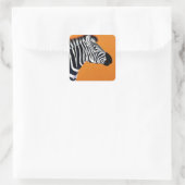 Zebra Quadratischer Aufkleber (Tasche)