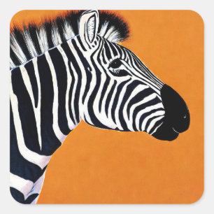 Zebra Quadratischer Aufkleber