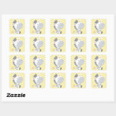 Zebra Quadratischer Aufkleber (Blatt)
