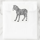 Zebra Quadratischer Aufkleber (Tasche)