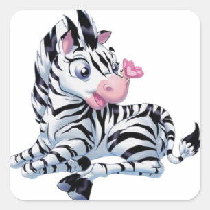 Zebra Quadratischer Aufkleber