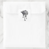 Zebra Quadratischer Aufkleber (Tasche)