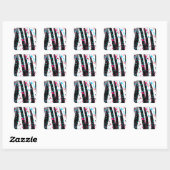 Zebra Quadratischer Aufkleber (Blatt)