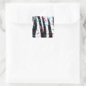 Zebra Quadratischer Aufkleber (Tasche)