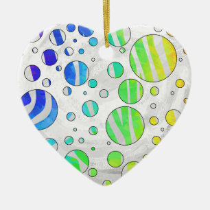Zebra Rainbow and White Print Keramikornament