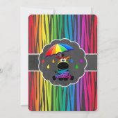 Zebra Rainbow Baby Shower Einladung (Rückseite)