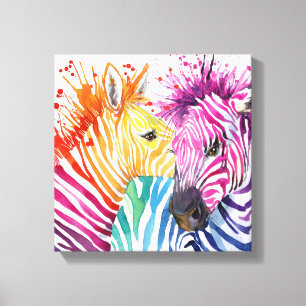Zebra Rainbow Leinwand