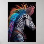 Zebra Rainbow Mohawk - Weirdcore RainbowPunk Poster (Vorne)