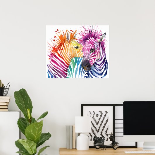 Zebra Rainbow Poster (Heimbüro)
