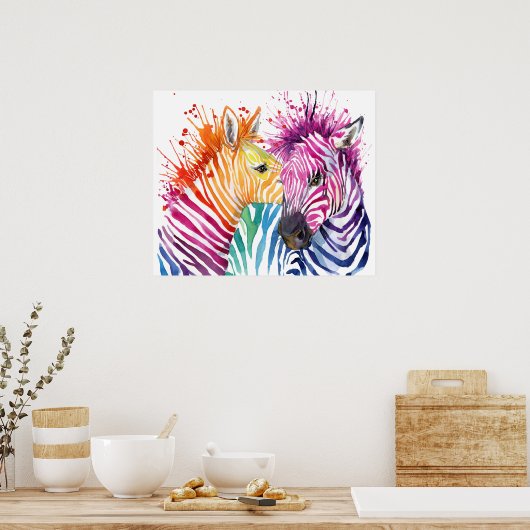 Zebra Rainbow Poster (Küche)