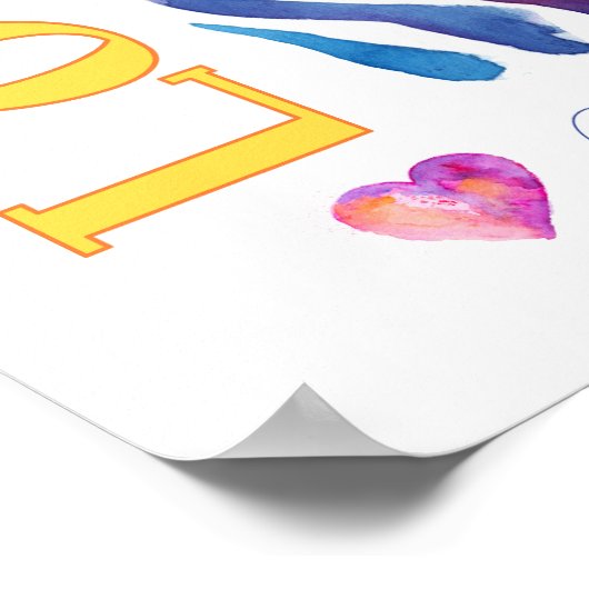 Zebra Rainbow Poster (Ecke)