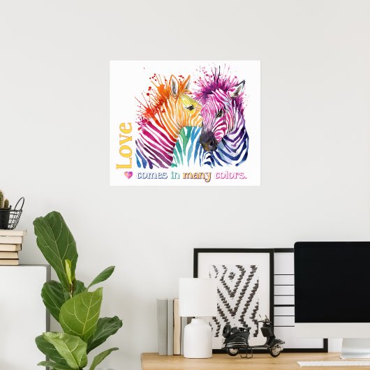 Zebra Rainbow Poster (Heimbüro)