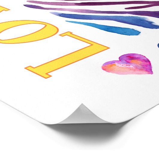 Zebra Rainbow Poster (Ecke)