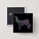 Zebra Rainbow Silhouette Button Abzeichen Button (Vorne & Hinten)